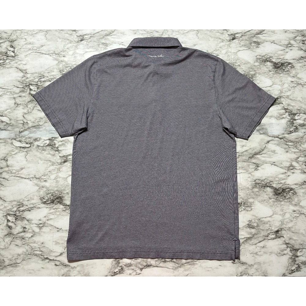 Travis Mathew Men's Golf Polo Shirt Size L Purple Striped Pima Cotton Blend - Picture 6 of 10